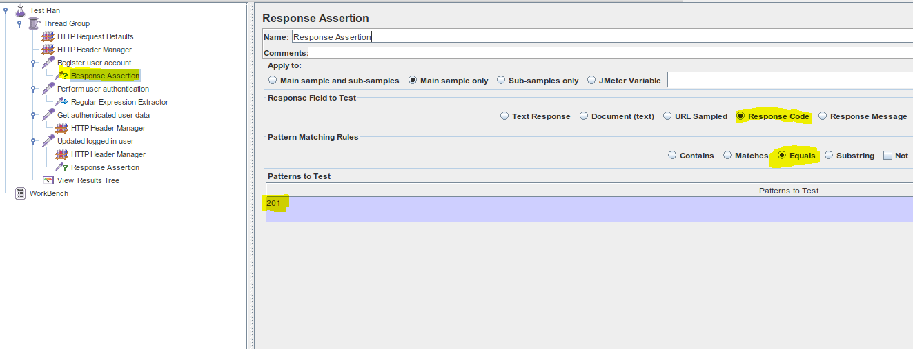 JMeter Response Assertion