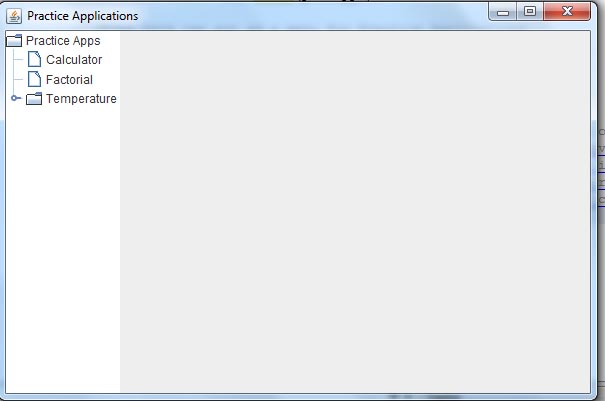 JTree Simple Practice Application in Java Output 1