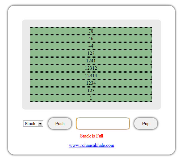 MVC Architecture Data Structures Output #1